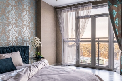 Соответствие фото 100%! Панорамный вид , окна в пол.