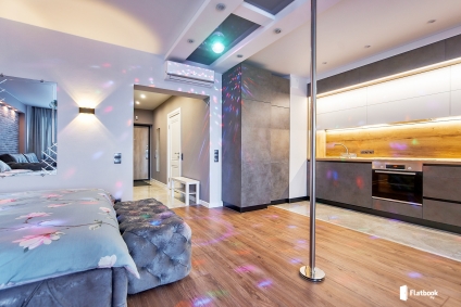 Стильная студия в центре Минска с джакузи, пилоном