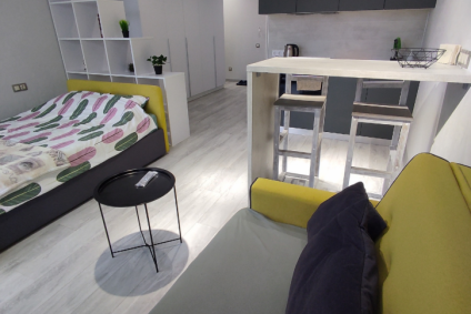 Уютная квартира студия на часы, сутки и болле